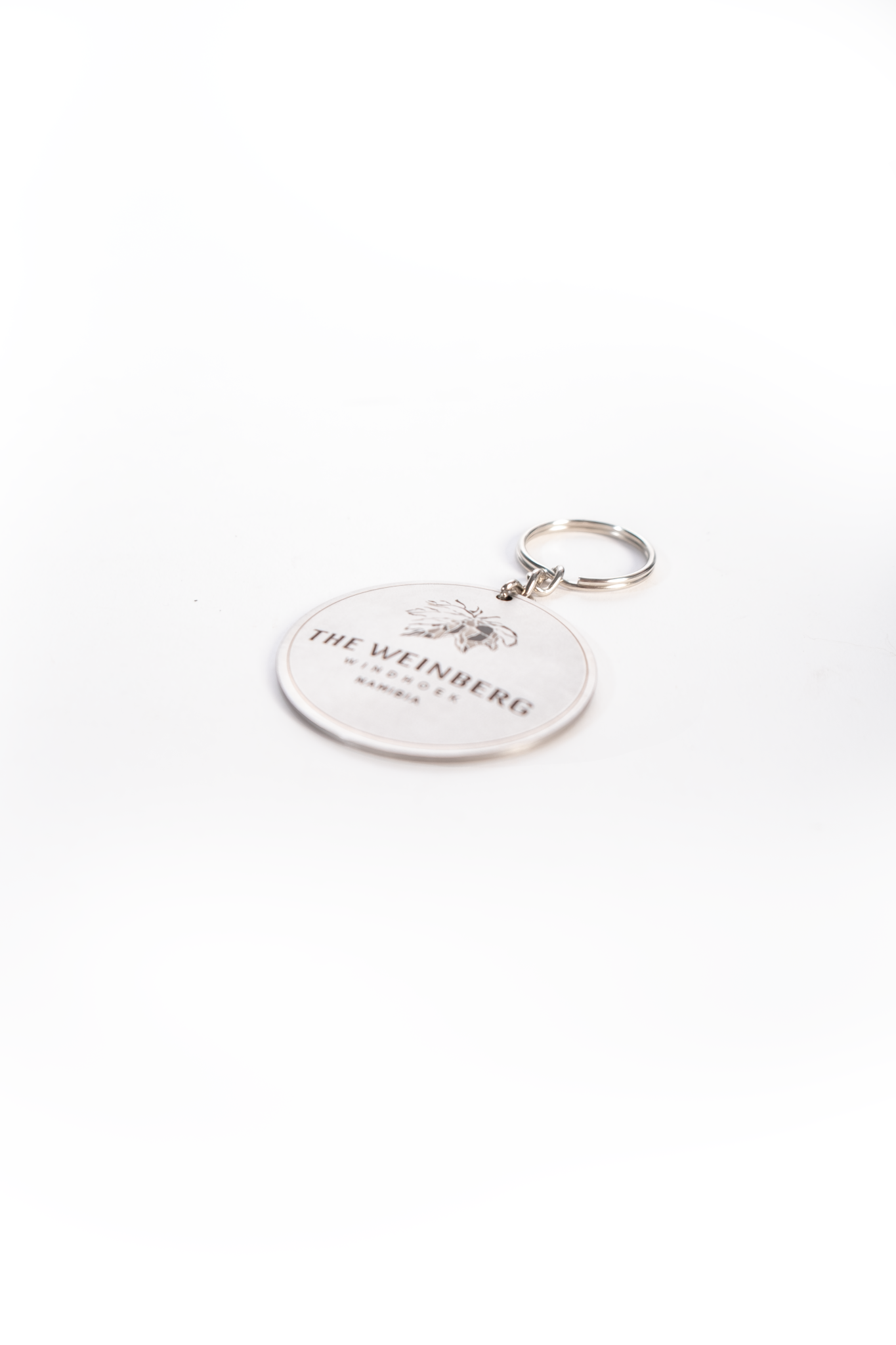Stainless steel The Weinberg logo keyring