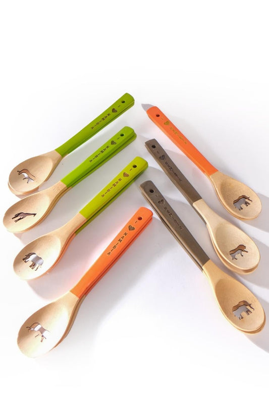 Couverts à salade en bois Lion