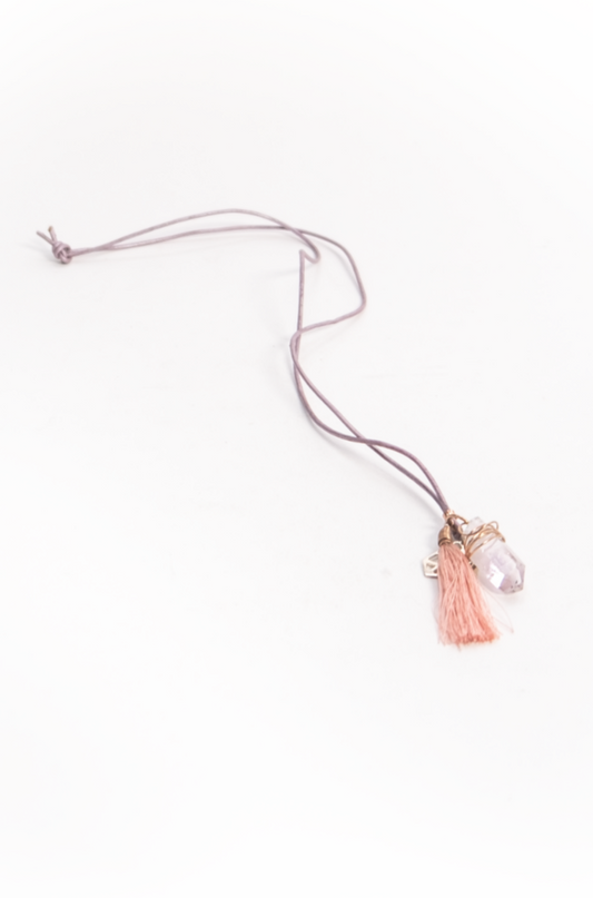 Anel Crystal with Tassle Necklace