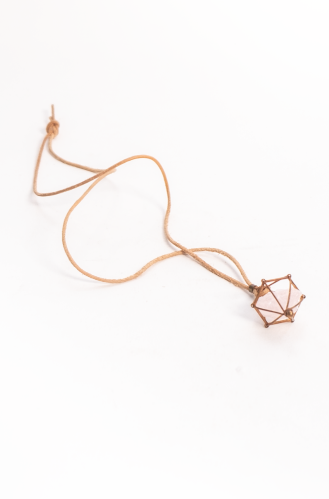 Frida Caged Rose Quartz Necklace