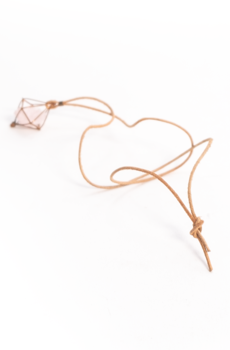 Frida Caged Rose Quartz Necklace