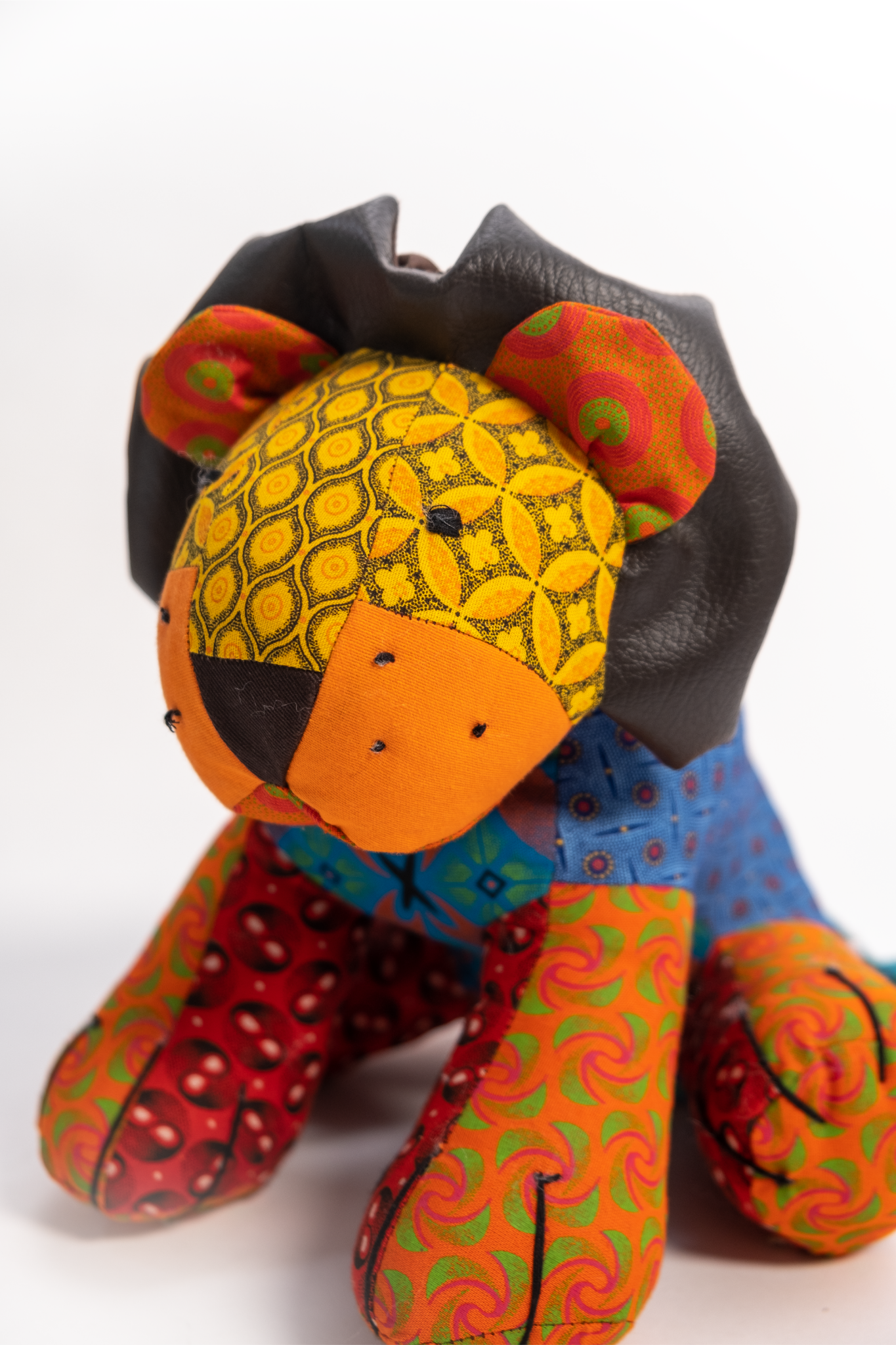 African Cloth Colourful Lion Soft Toy