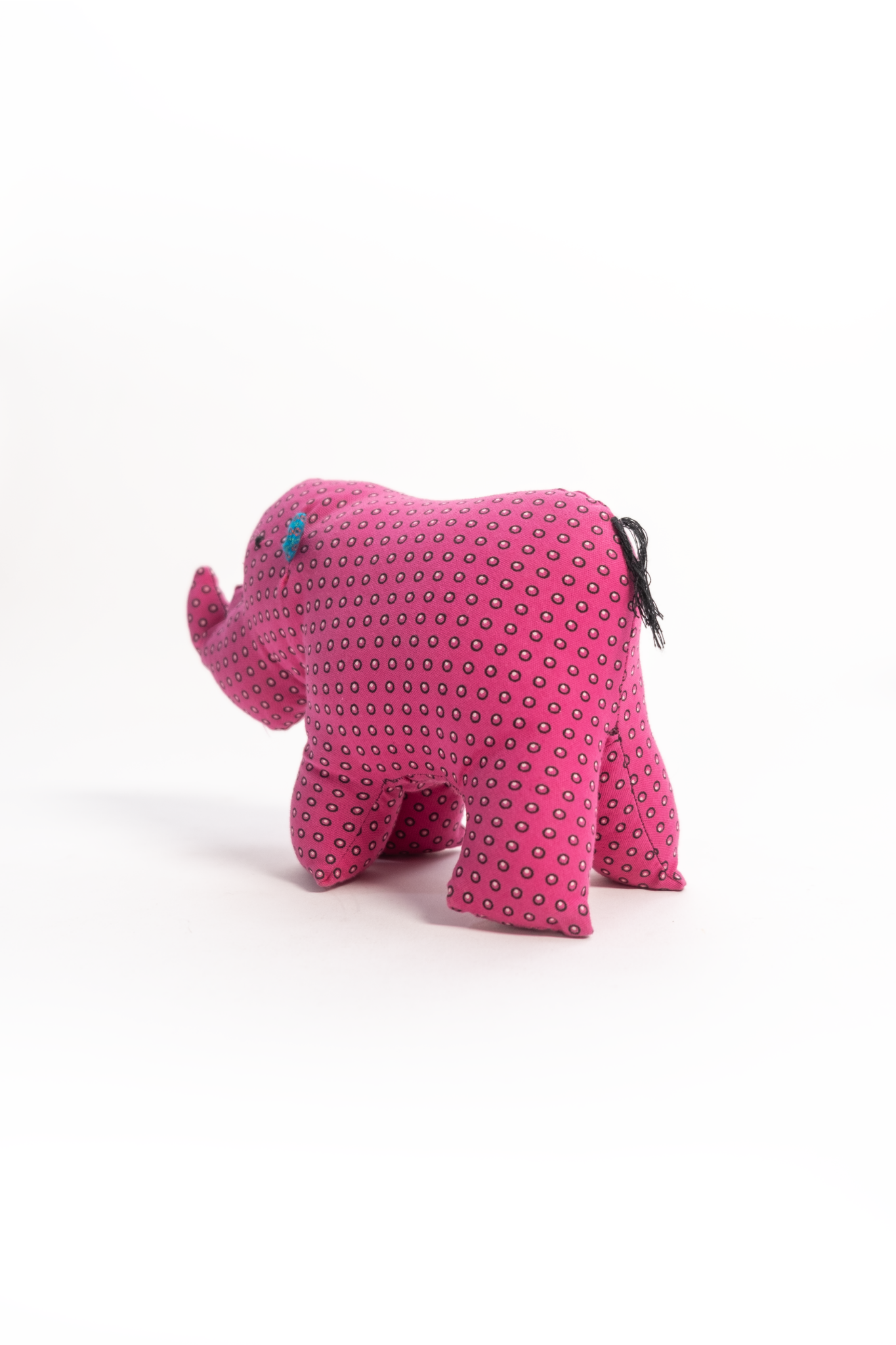African Cloth Multi Colour Rhino Soft Toy - Small