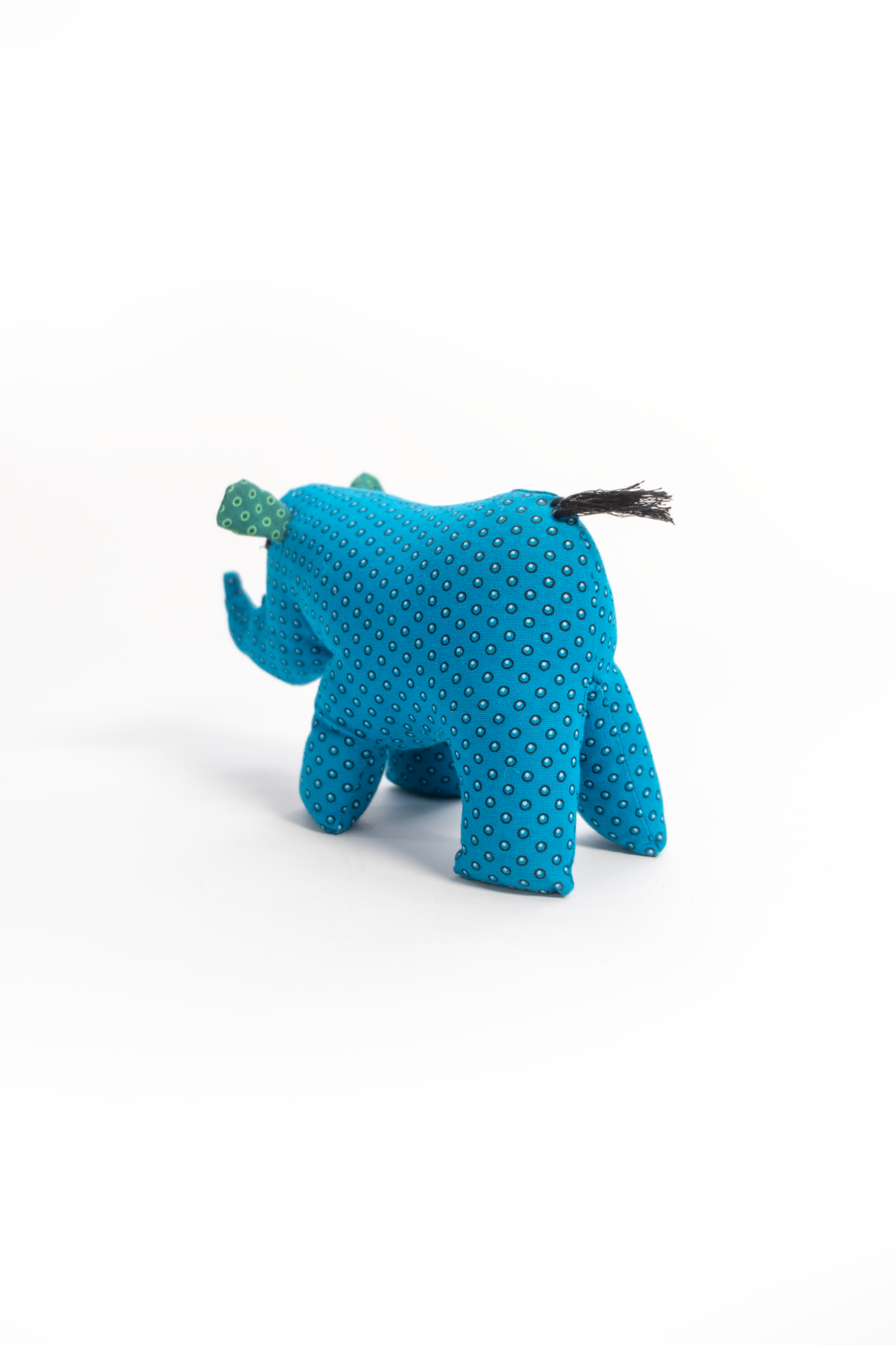African Cloth Multi Colour Rhino Soft Toy - Small