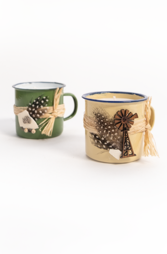 Large Candle Enamel Mug 250ml
