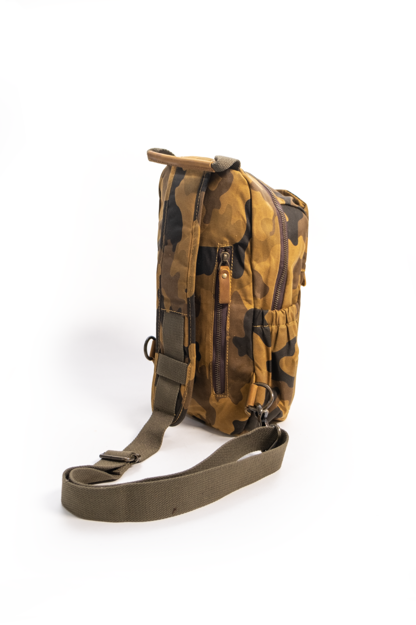 Camouflage & Leather Bag Large