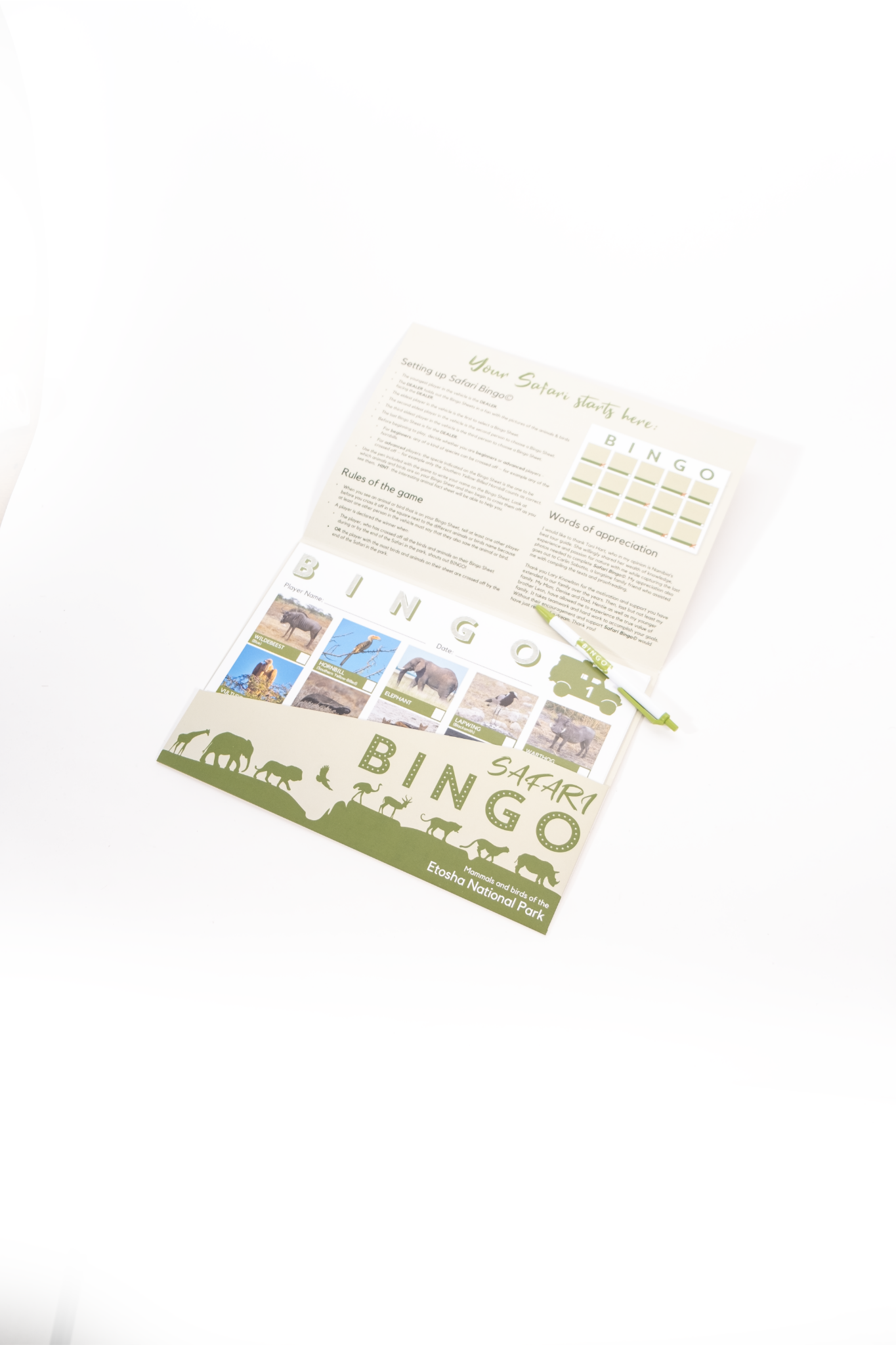Safari Bingo Mammals and Birds