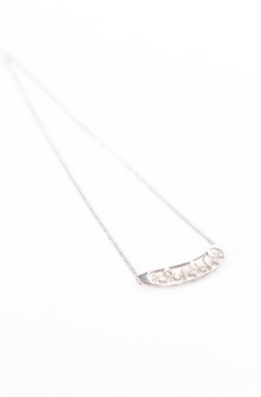 Baby Elephant Herd Silver Necklace