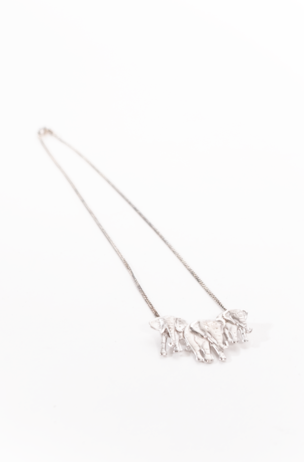 Elephant Herd Silver Necklace