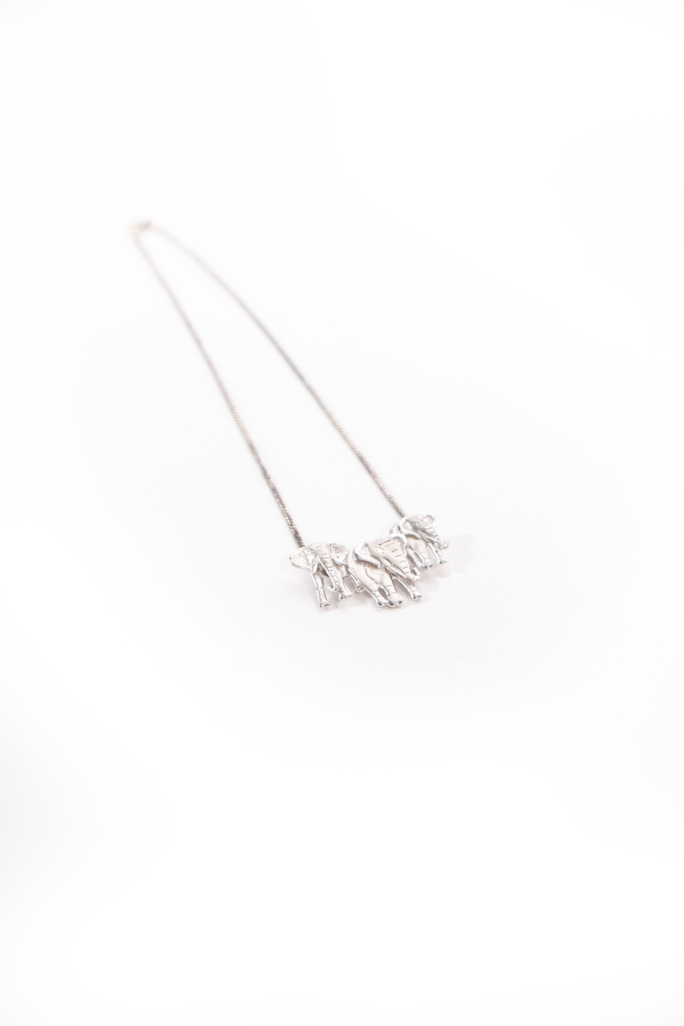 Elephant Herd Silver Necklace