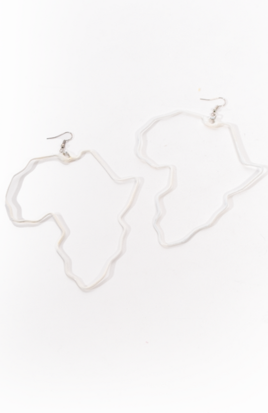 Earrings Africa Continent Large