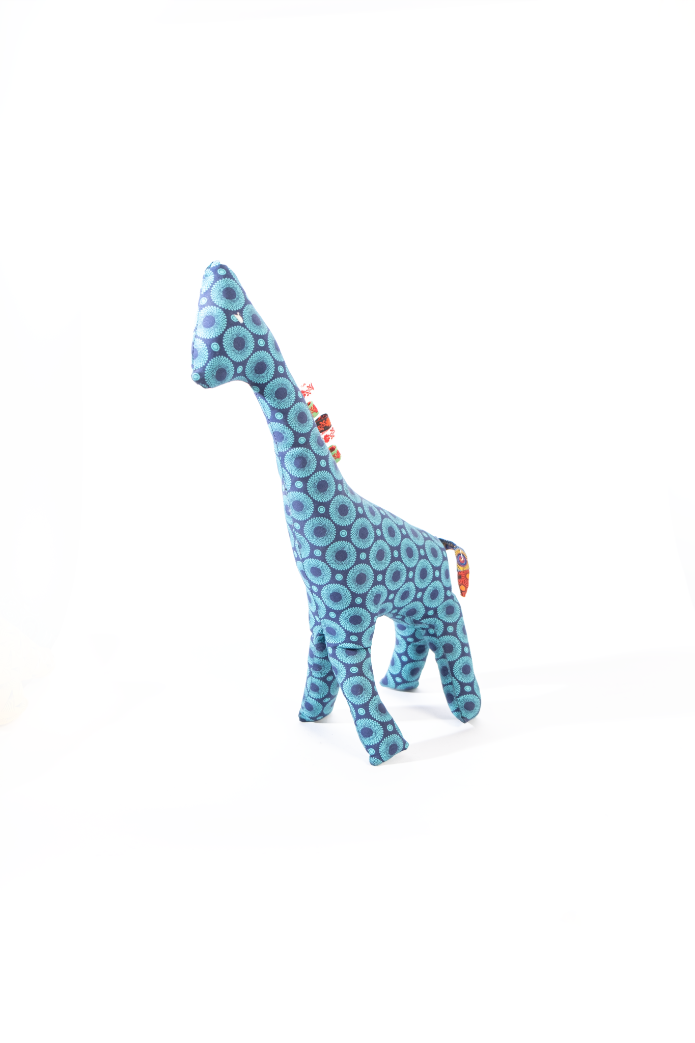 Handmade African Material Giraffe Soft Toy - Large