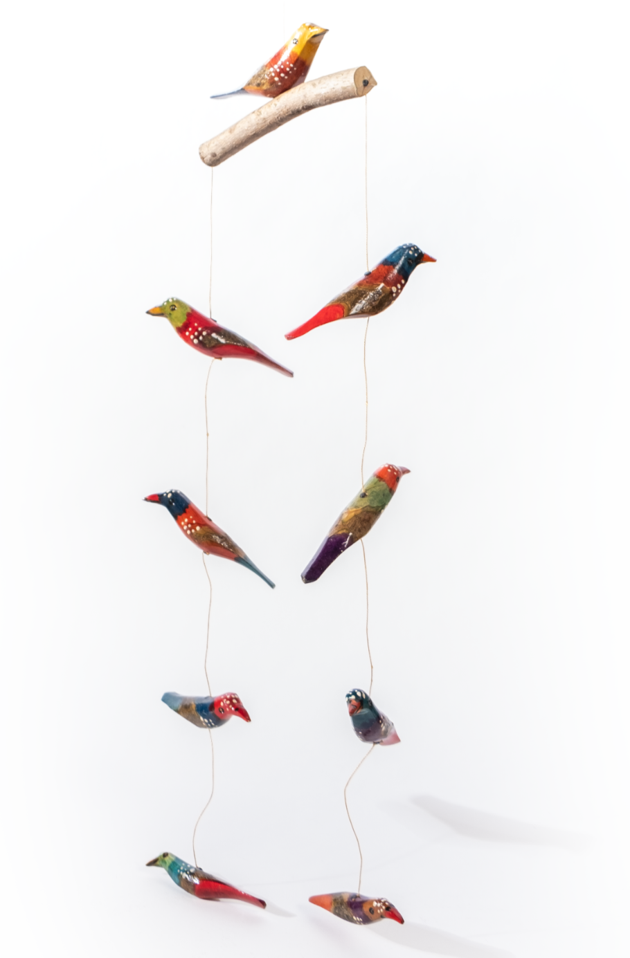 Mobile wooden birds