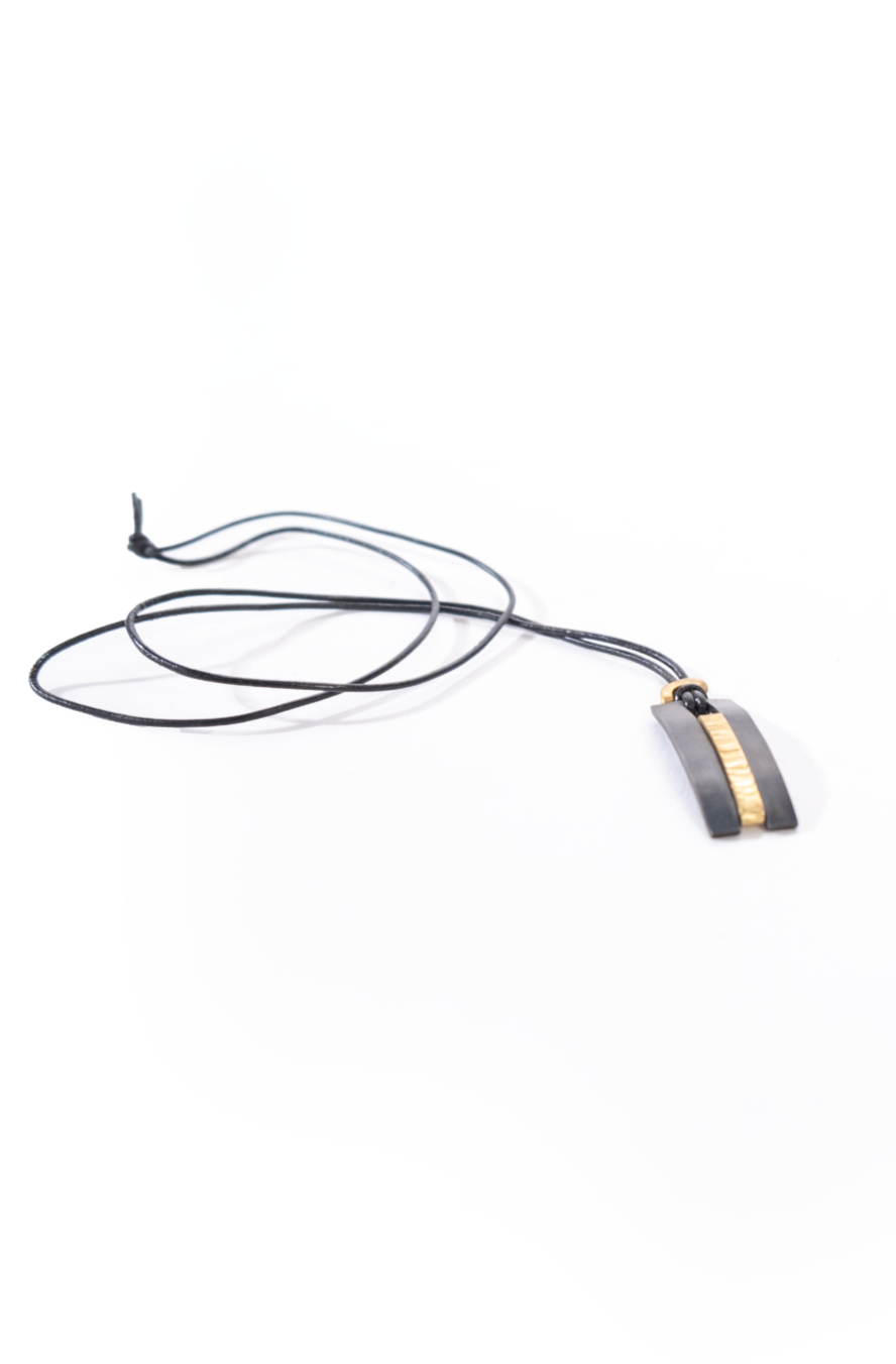 Tameka - Iron Men's Leather Necklace