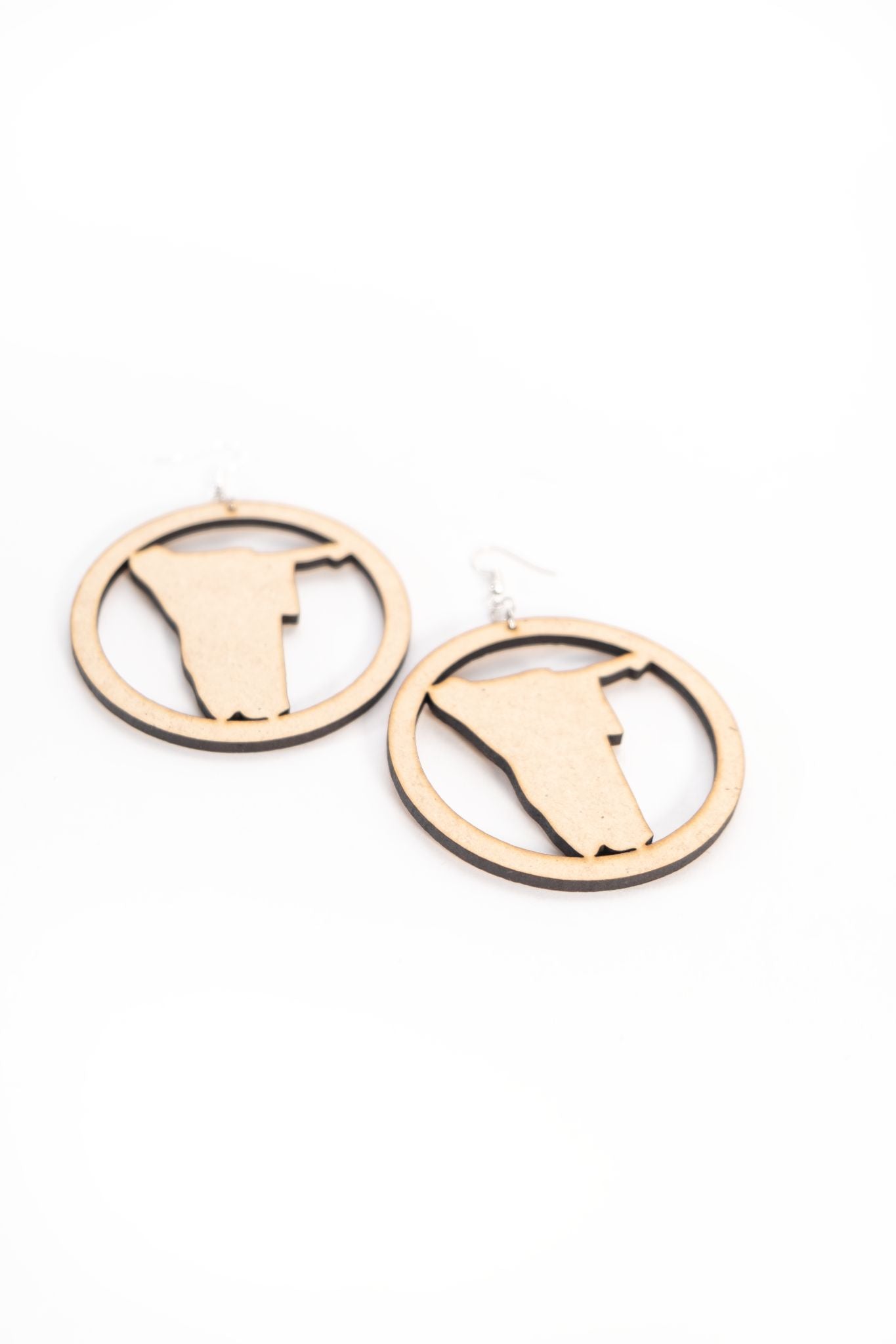 Large wooden circular Earrings - Namibia