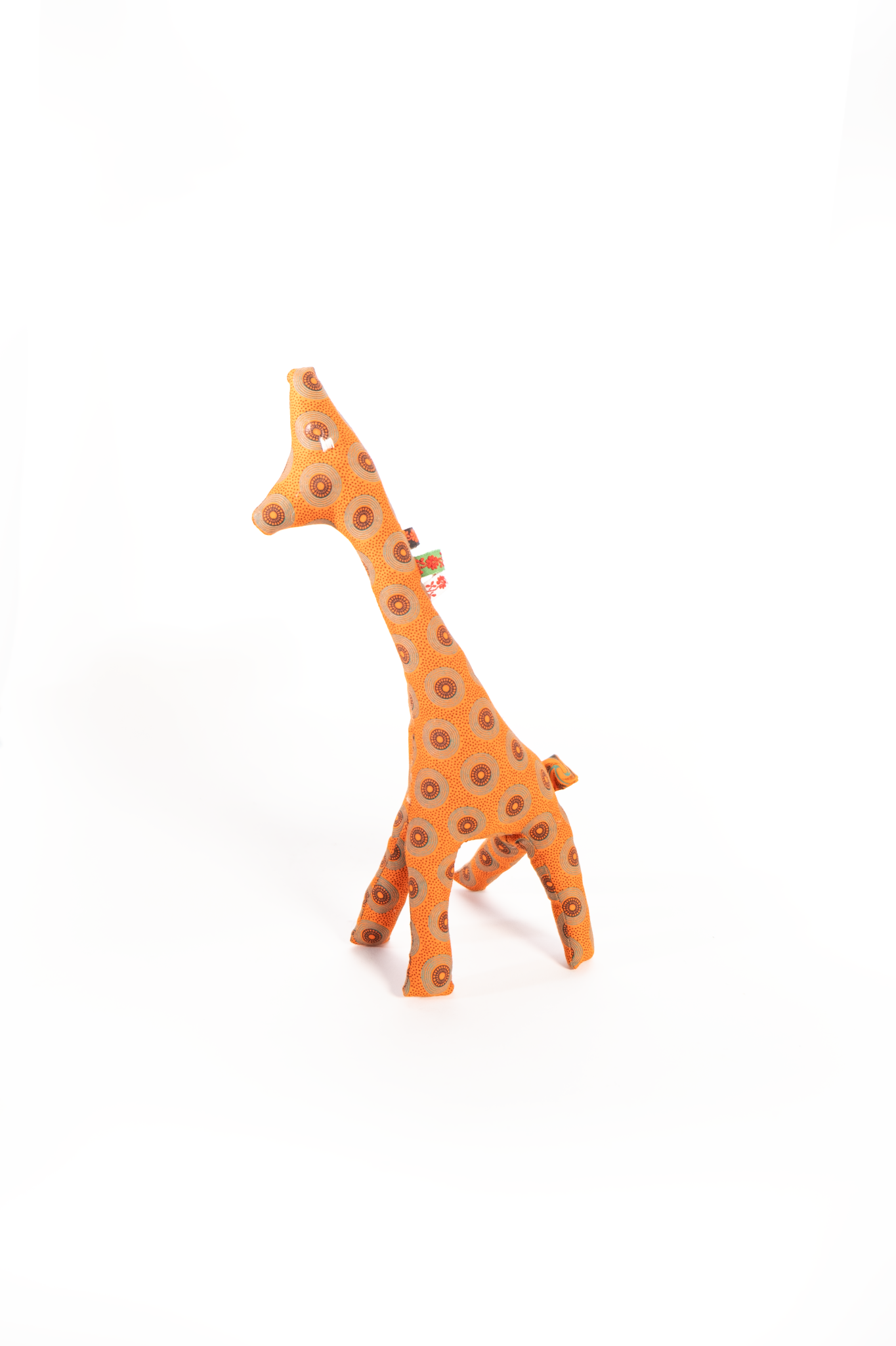 Handmade African Material Giraffe Soft Toy - Medium