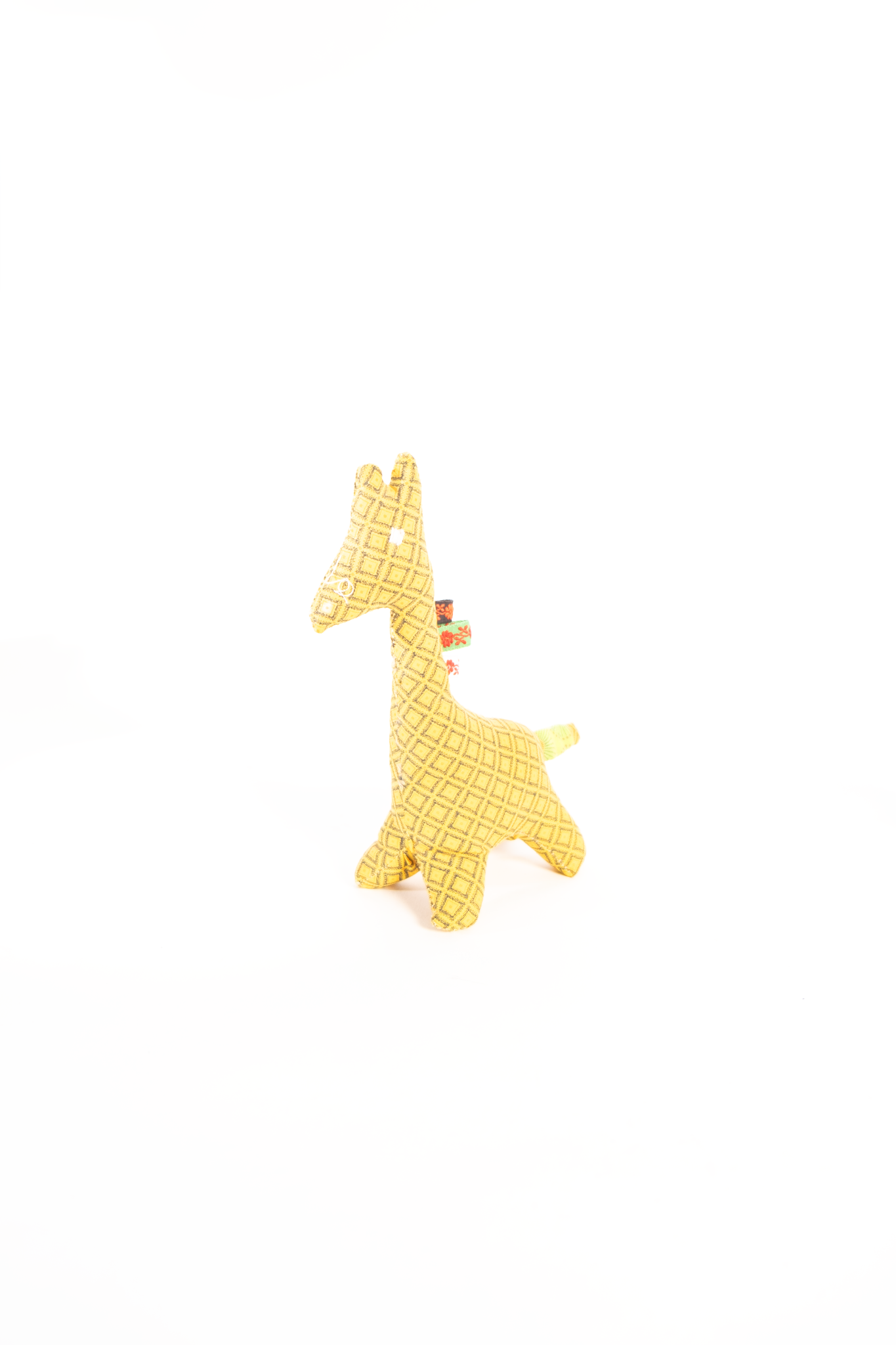 Handmade African Material Giraffe Soft Toy - Small