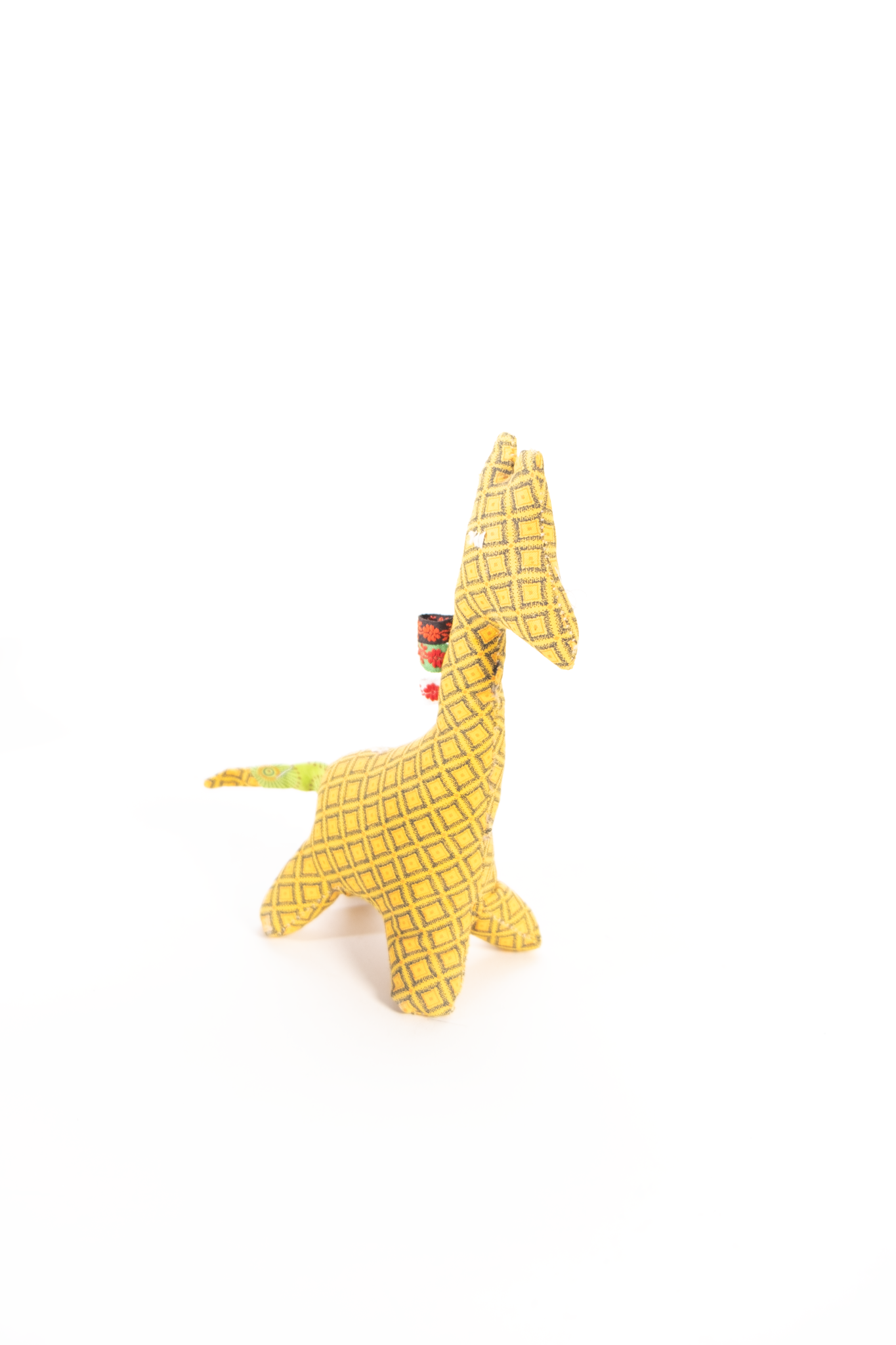 Handmade African Material Giraffe Soft Toy - Small