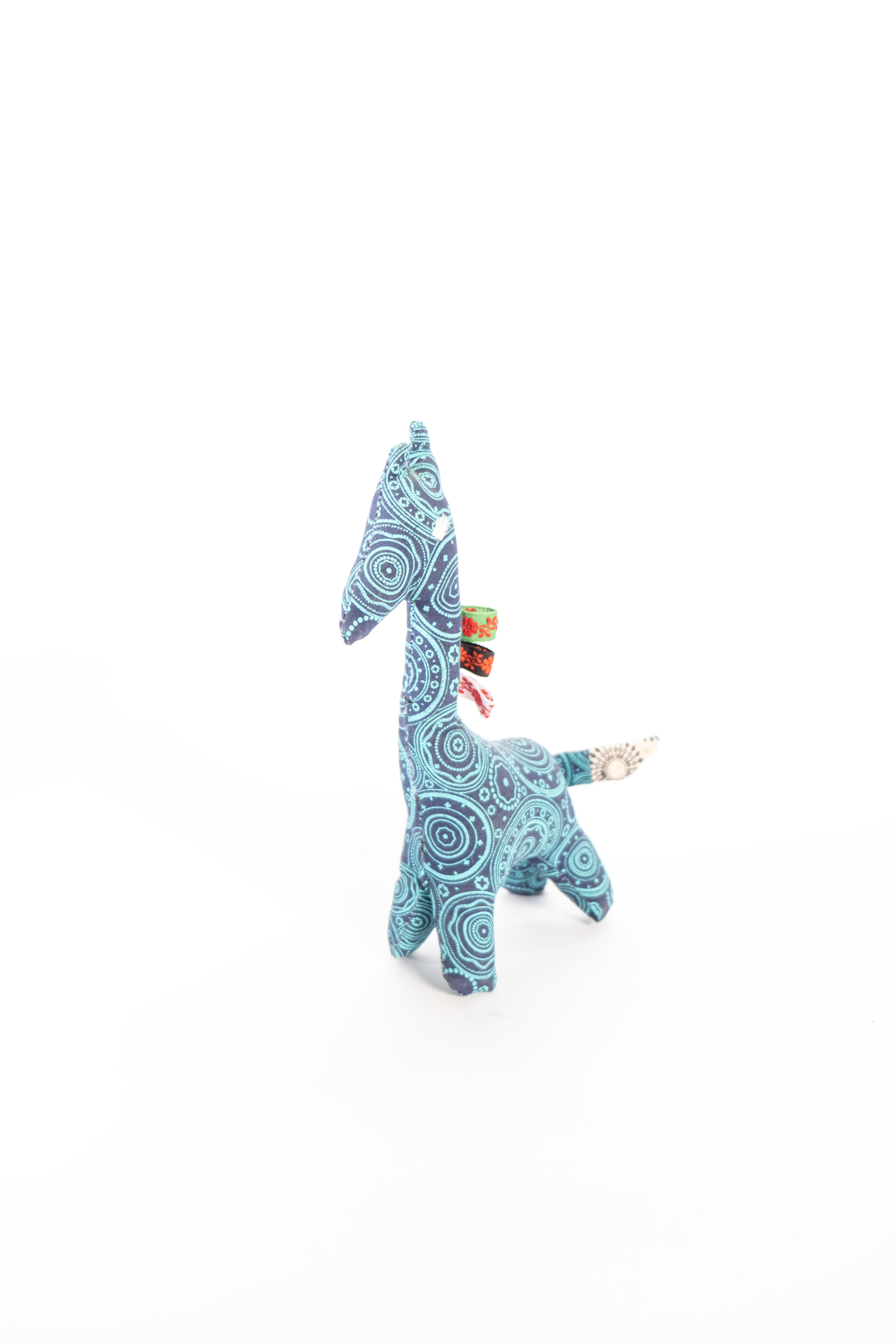 Handmade African Material Giraffe Soft Toy - Small