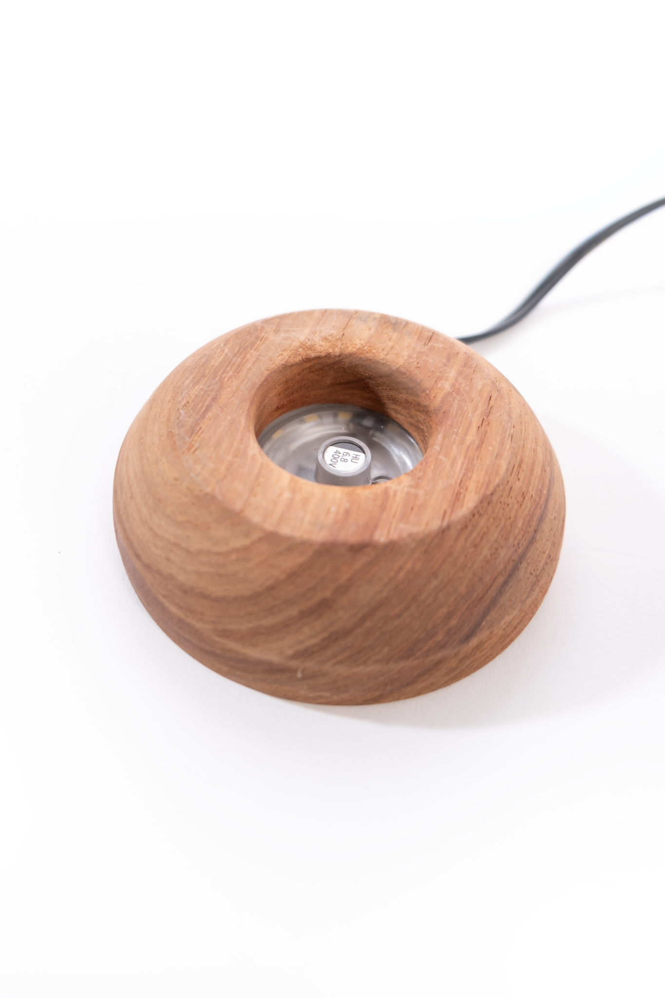 Fluorite Rock Lamp with Wooden Base