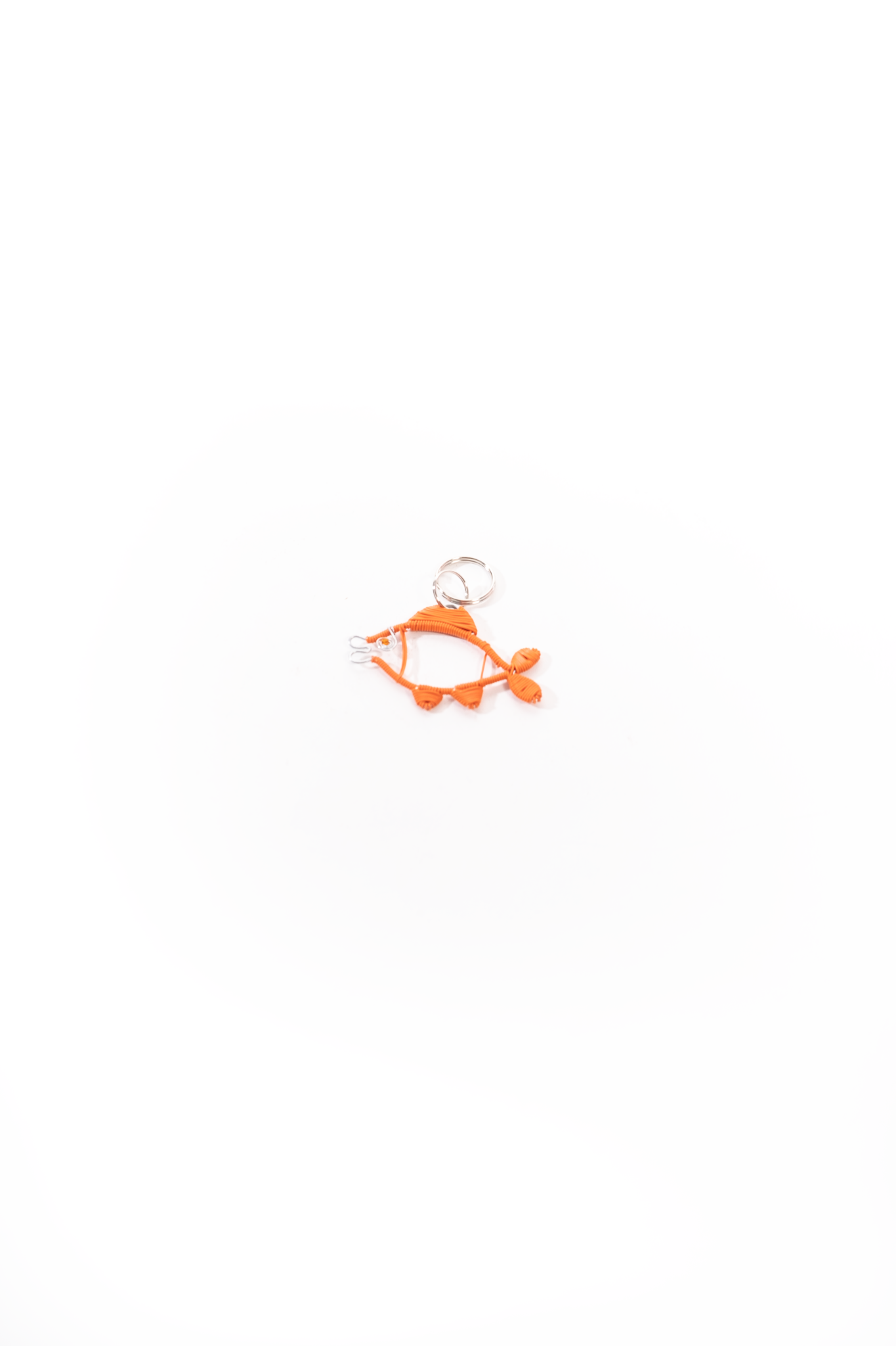 Orange beaded Fish Keyring