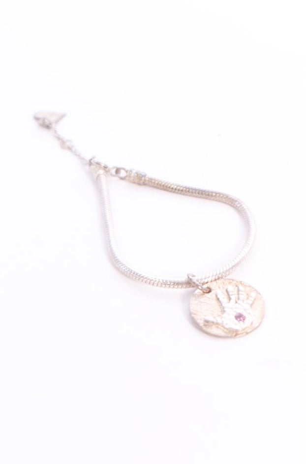 Care Trust Silver Bracelet with Tourmaline Stone