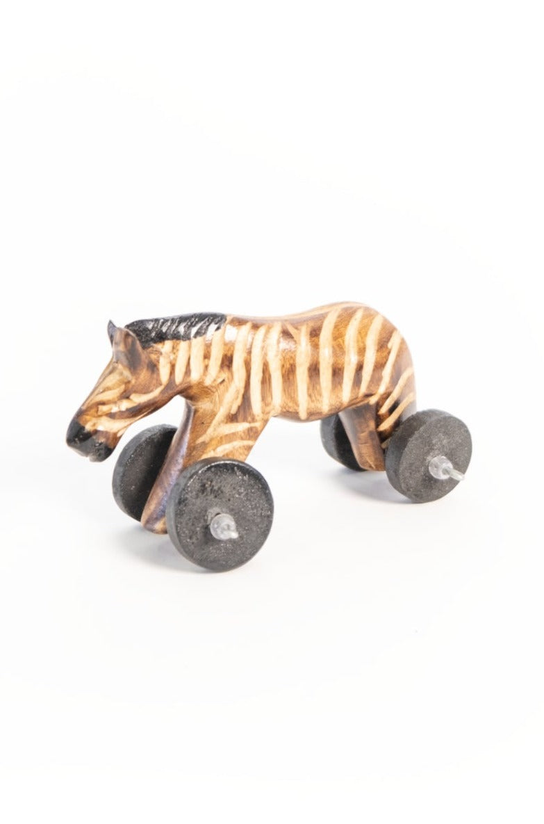 Wooden toy on wheels