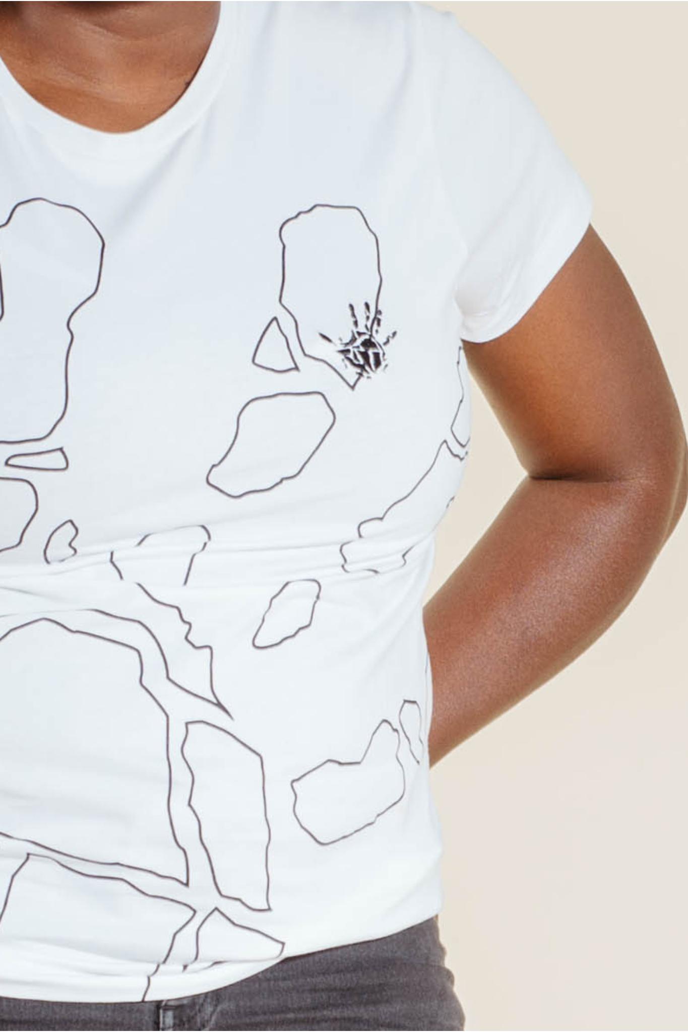 Gondwana hand logo printed women t-shirt white