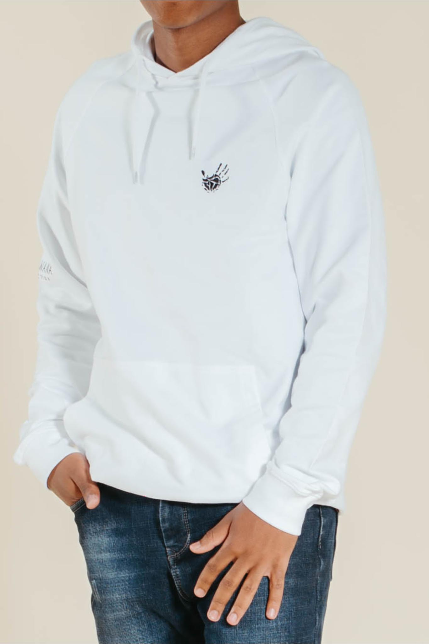 Gondwana hoodie hand logo embroider White