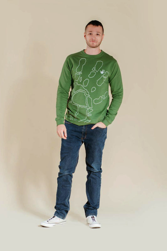 Gondwana hand print Sweater Olive