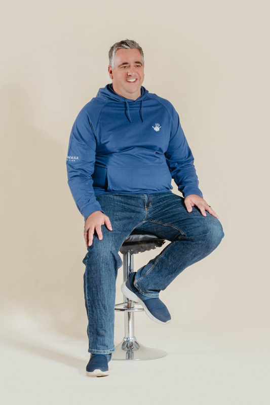 Gondwana hoodie hand logo embroider Blue