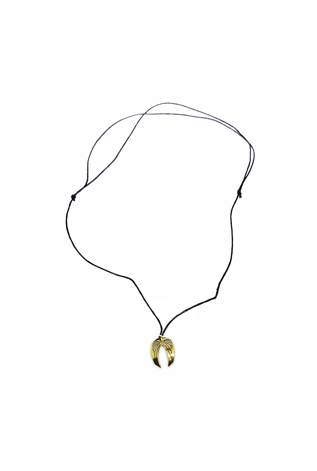 Mopane Leaf Brass Waxed Cotton Necklace