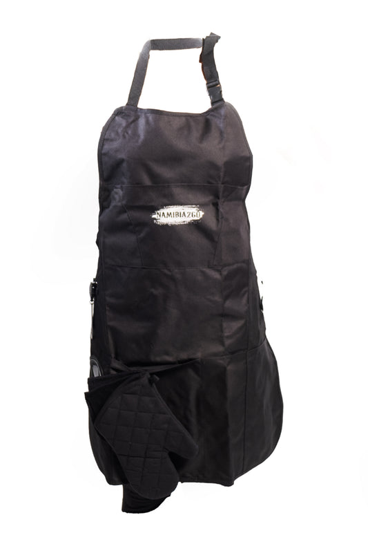 Gondwana - Tablier Braai de marque Namibia 2 Go avec gant de cuisine et chiffon