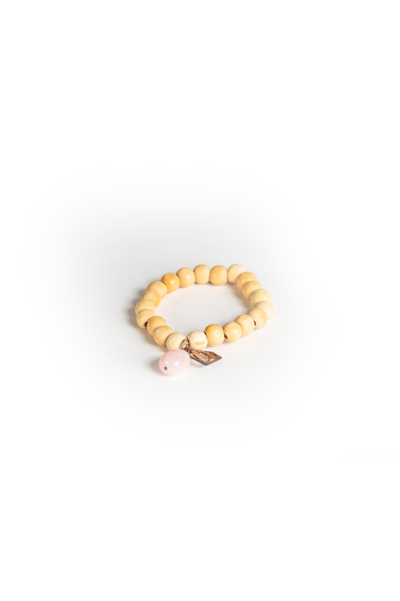 Wooden Beads & Rose Quartz Bracelet