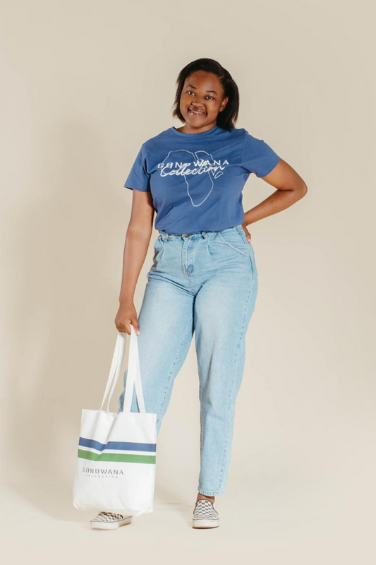 Gondwana African Print Women T-shirt Blue