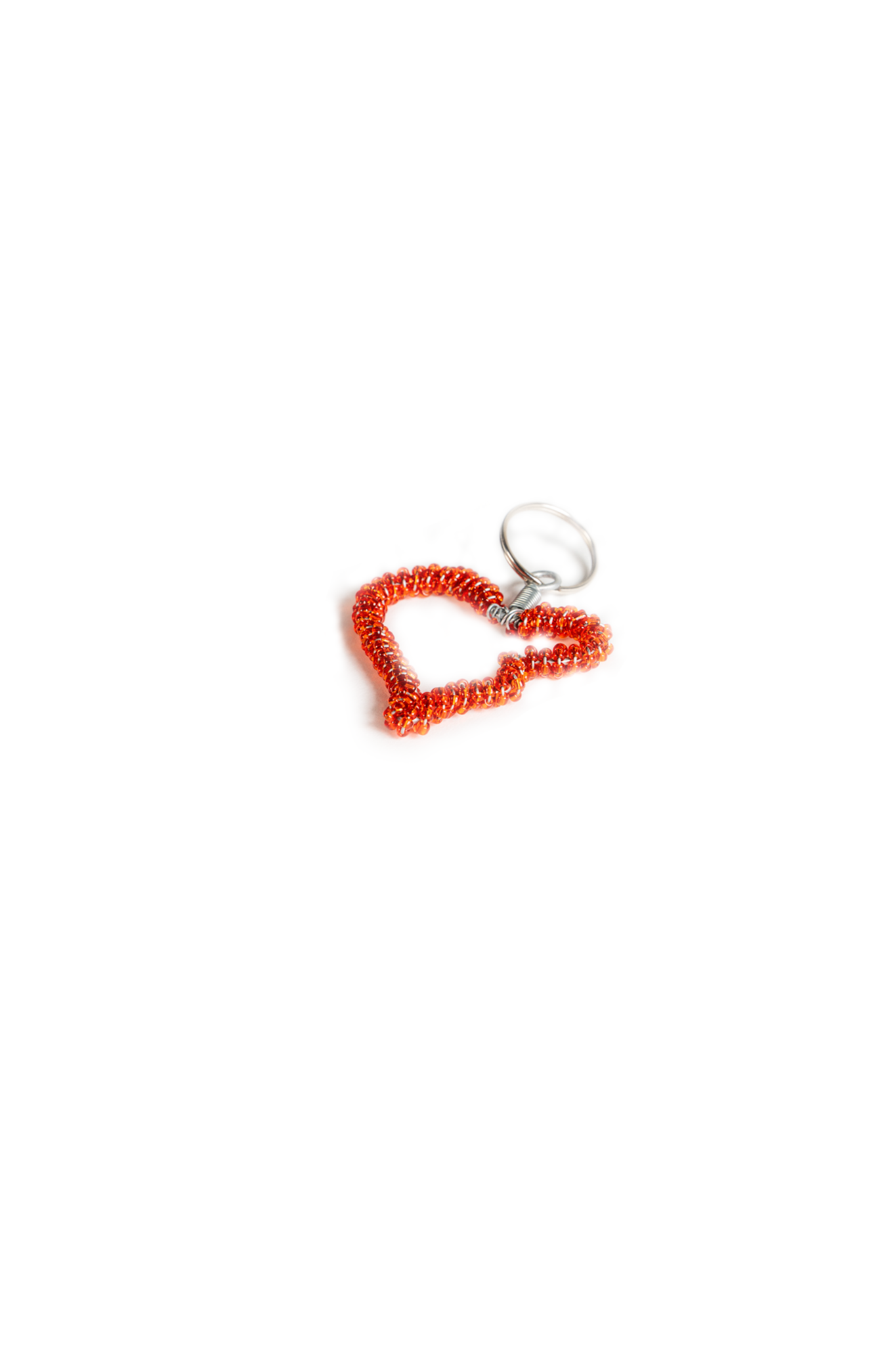 Beaded Care Trust heart Keyring
