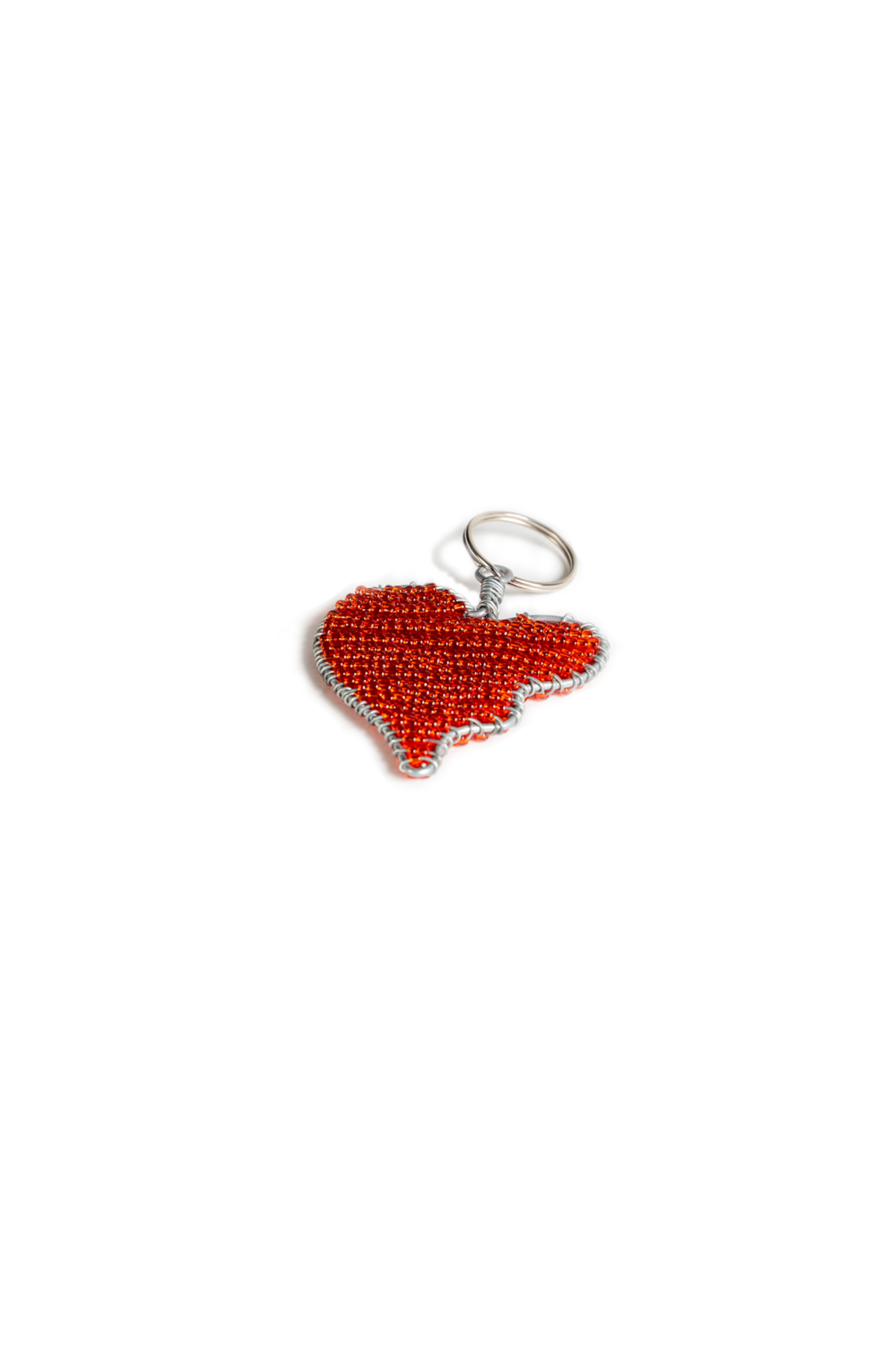 Beaded Care Trust heart Keyring