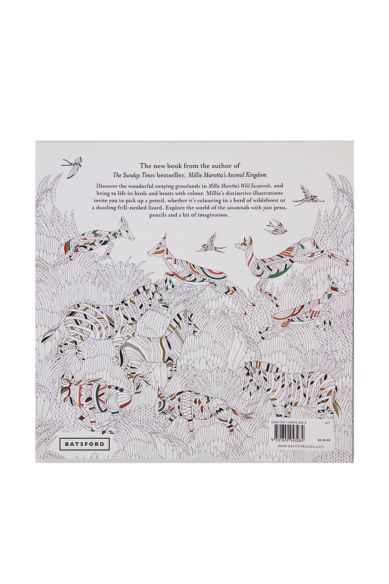 Wild Savannah Adult Colouring Book