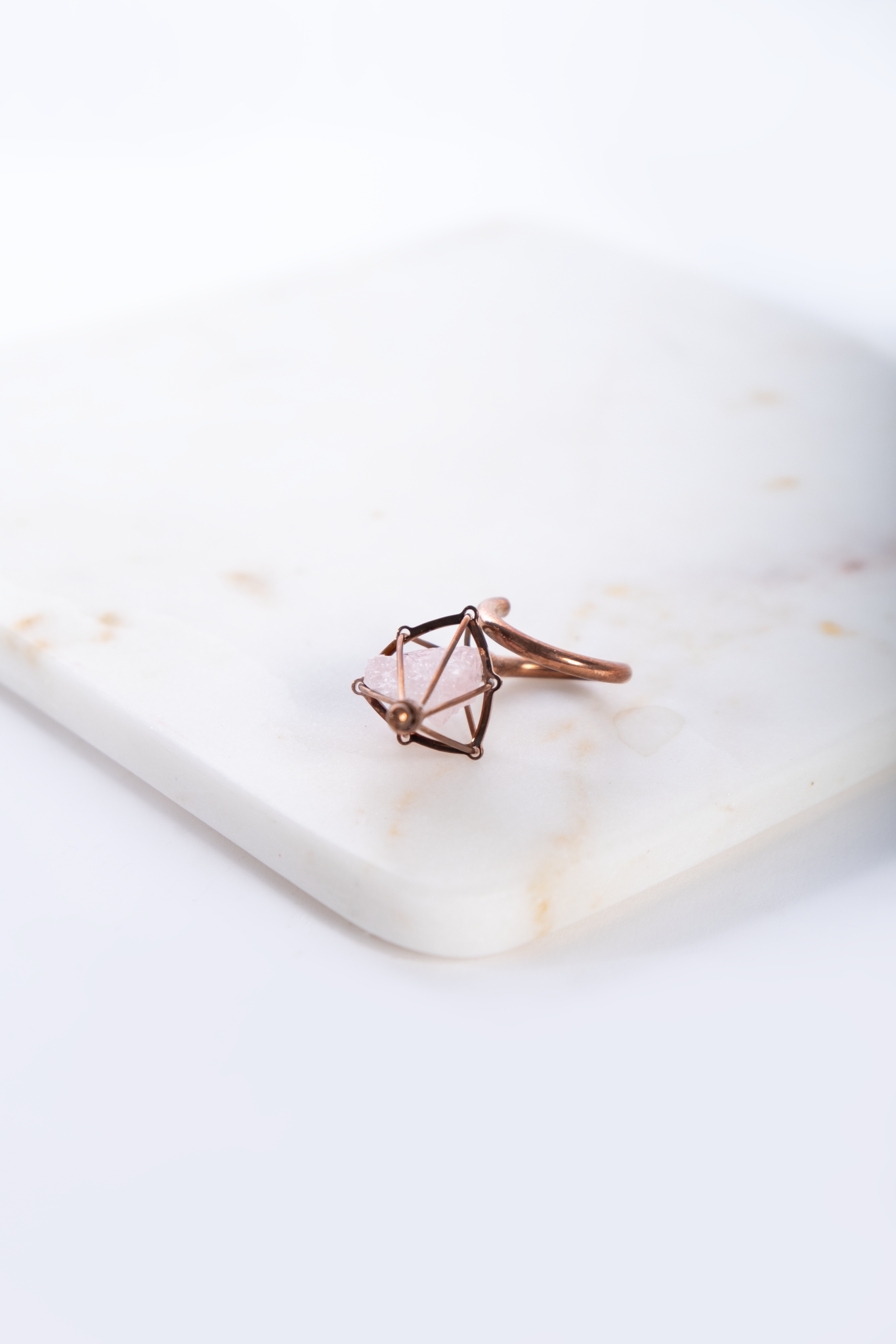 Frida Caged Rose Quartz Ring