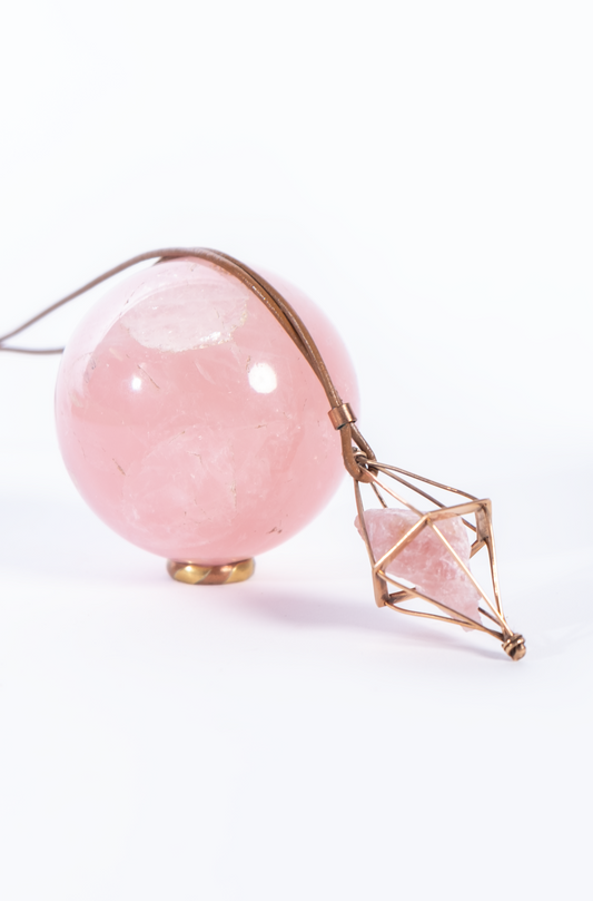 Frida Caged Rose Quartz Necklace