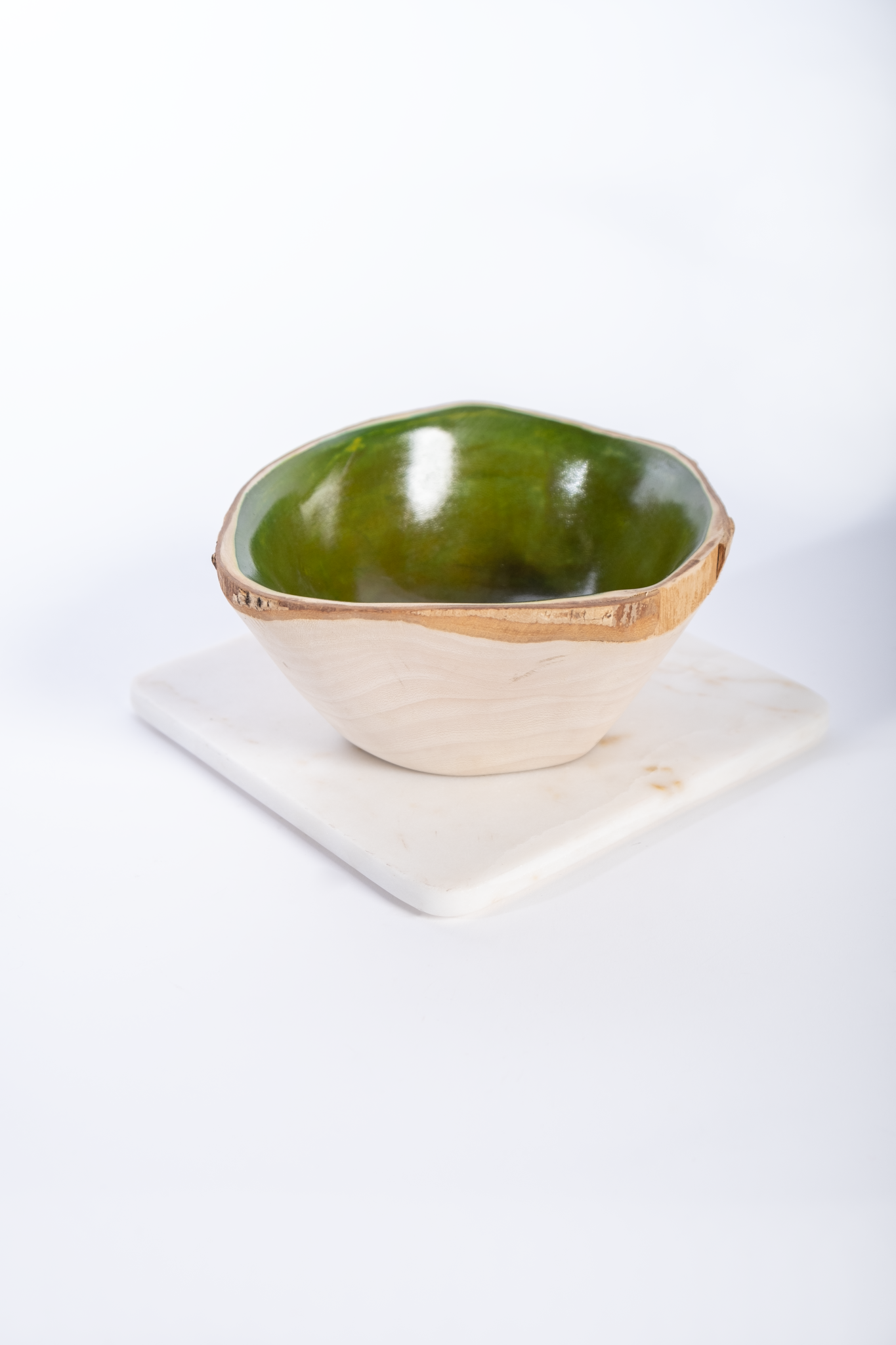 Hand Painted Round Wooden Bowl