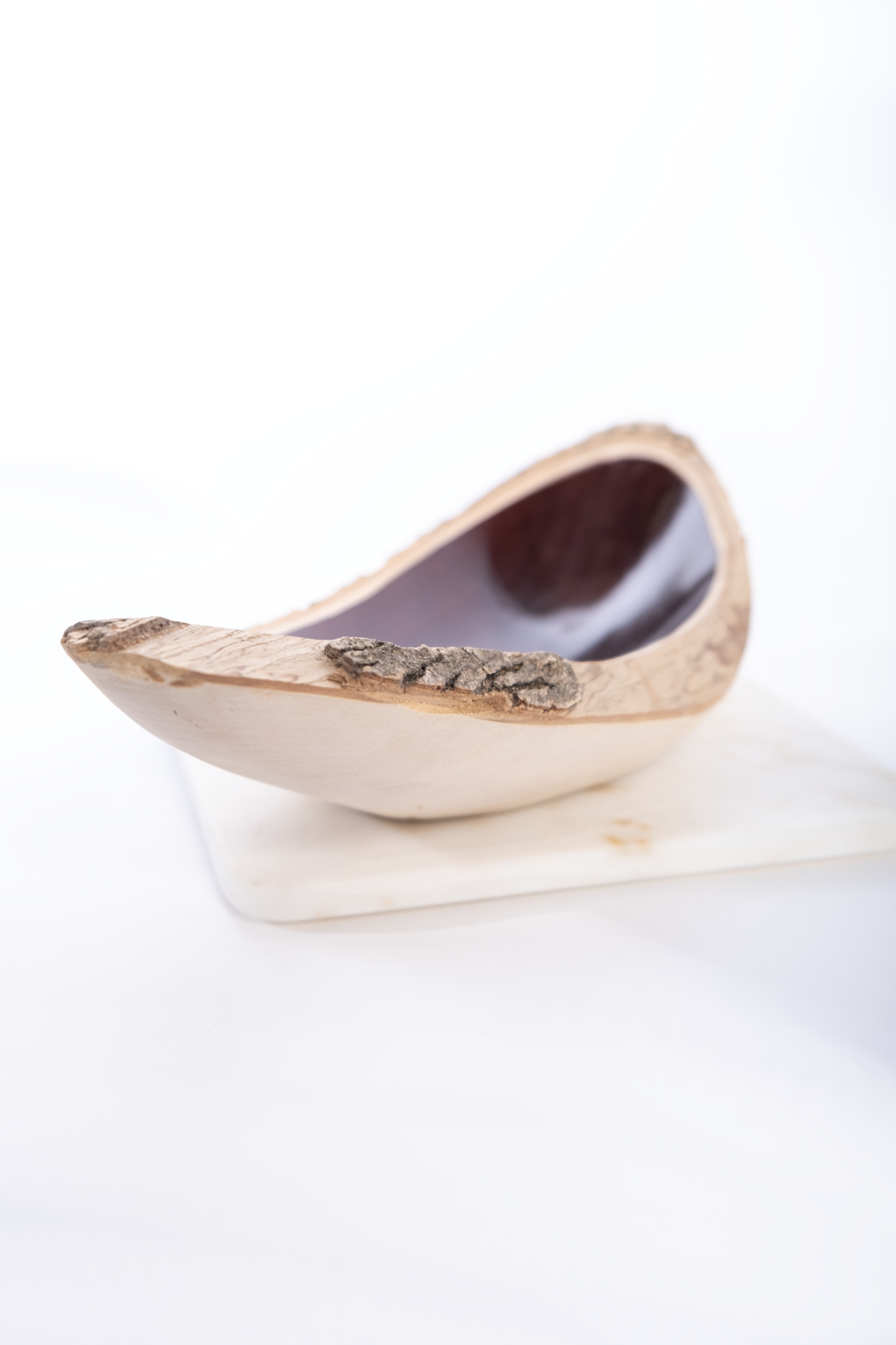 Hand Painted Oval Wooden Bowl