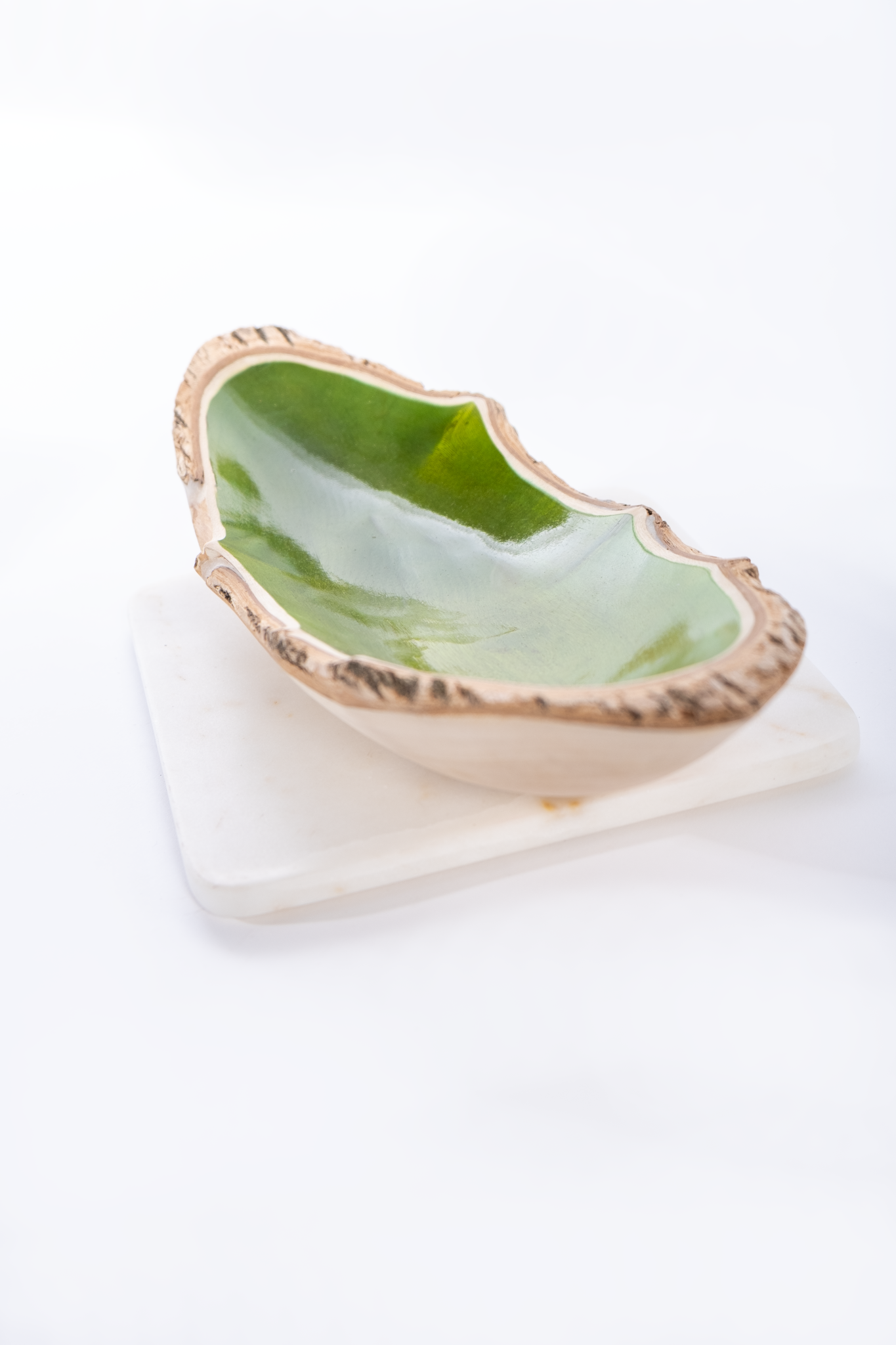 Hand Painted Oval Wooden Bowl