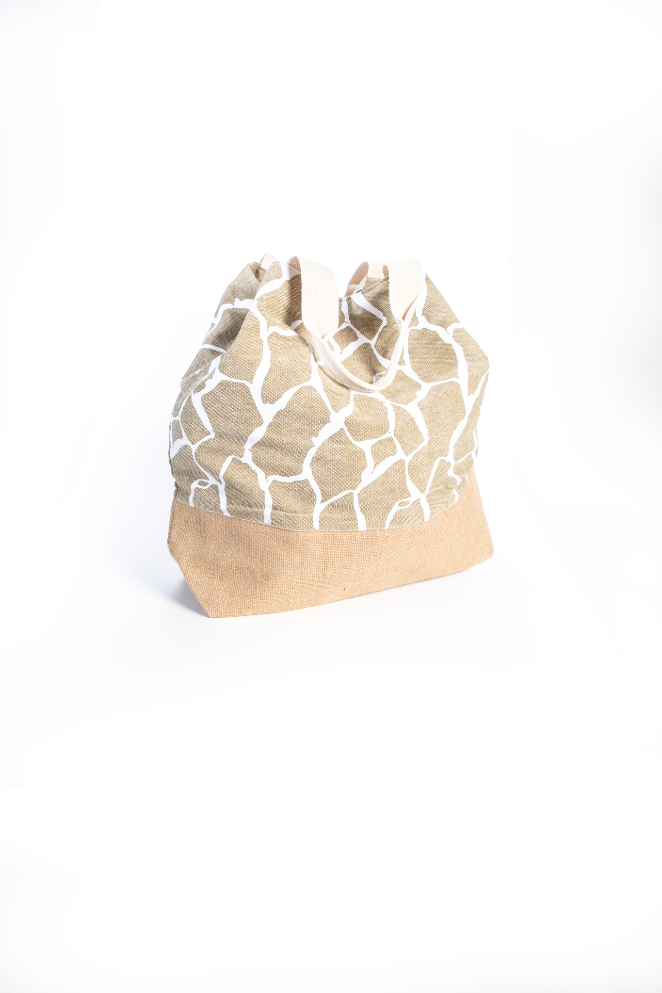 Giraffe Printed Hessian Bag