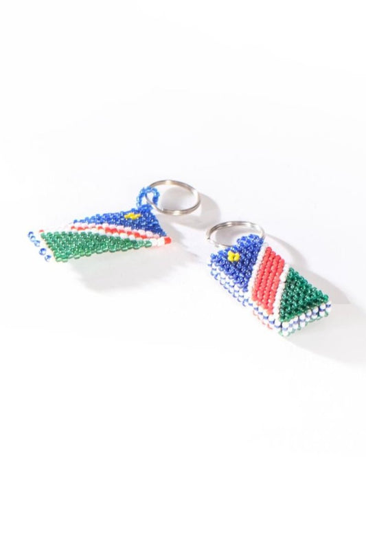 Namibian Flag beaded Keyring