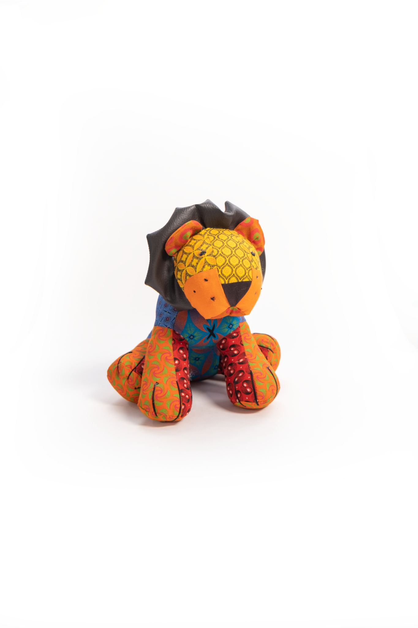 African Cloth Colourful Lion Soft Toy