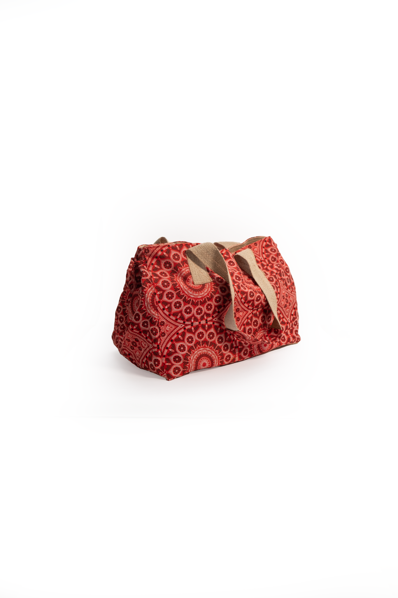 African Cloth Red Shopper Bag
