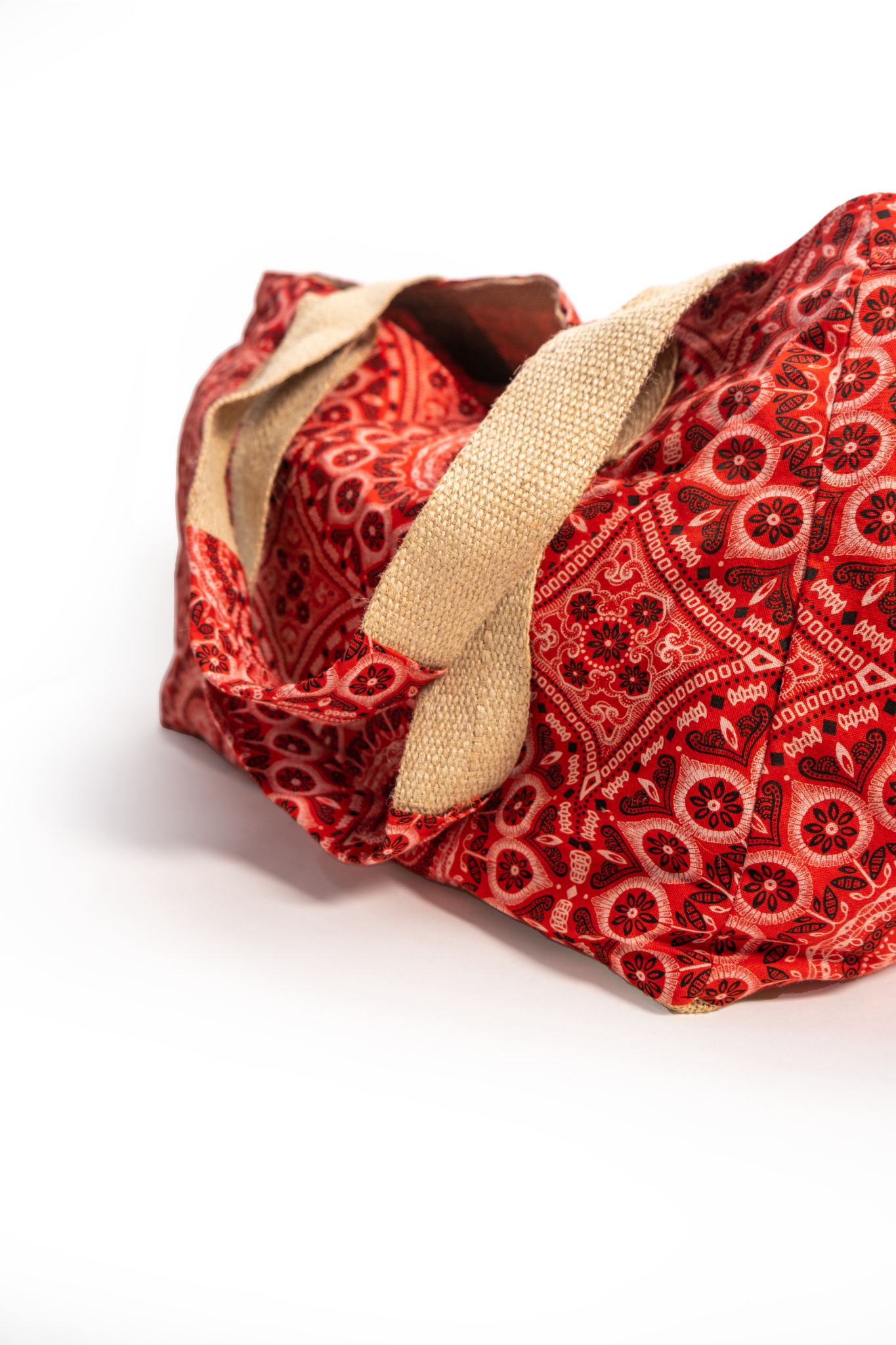 African Cloth Red Shopper Bag