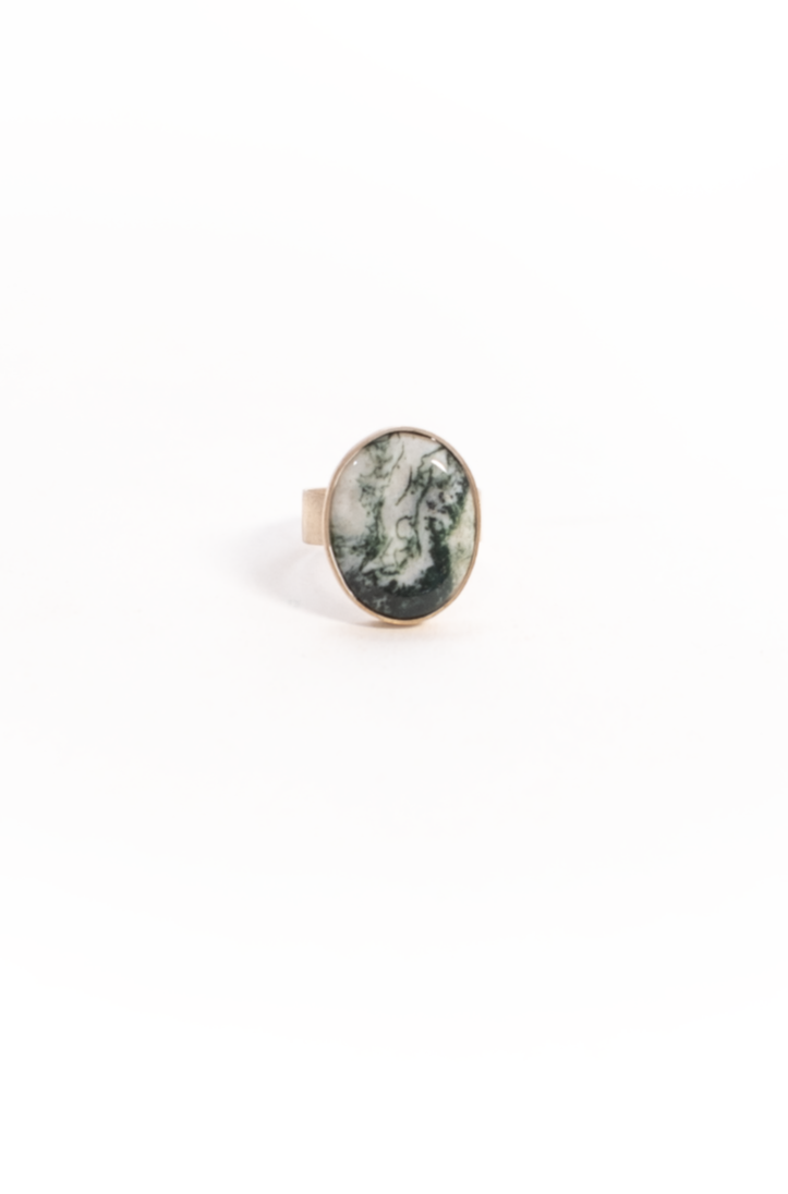 Namibian Agate & Sterling Silver Ring