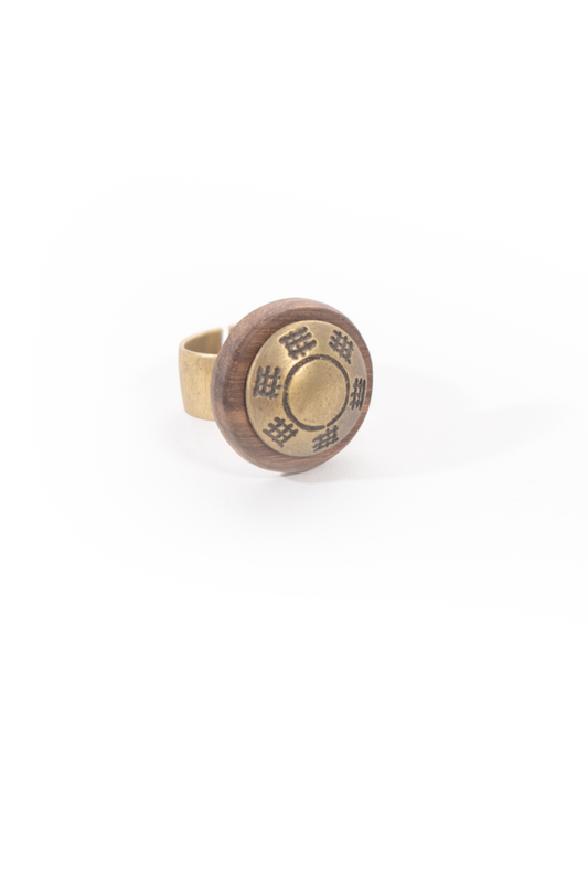 Ekipa kiaat wood & brass Ring